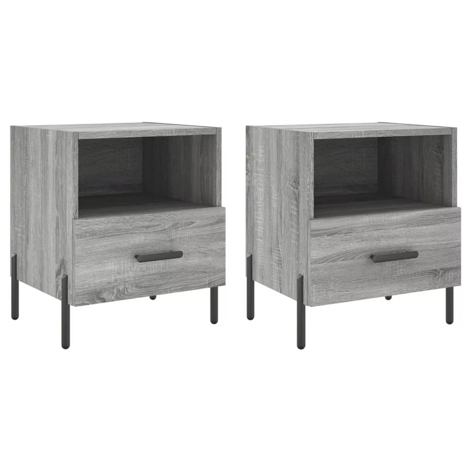 vidaXL Nachttische 2 Stk Grau Sonoma 40x35x47,5 cm Holzwerkstoff Modell 3 günstig online kaufen