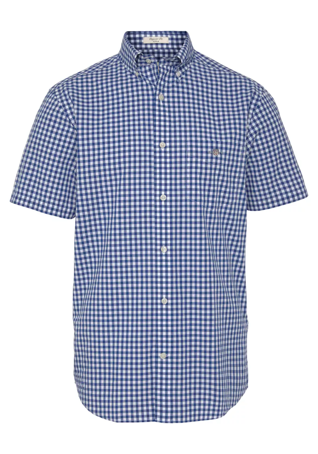 Gant Kurzarmhemd "Regular Fit Gingham Popeline Hemd strapazierfähig pflegel günstig online kaufen