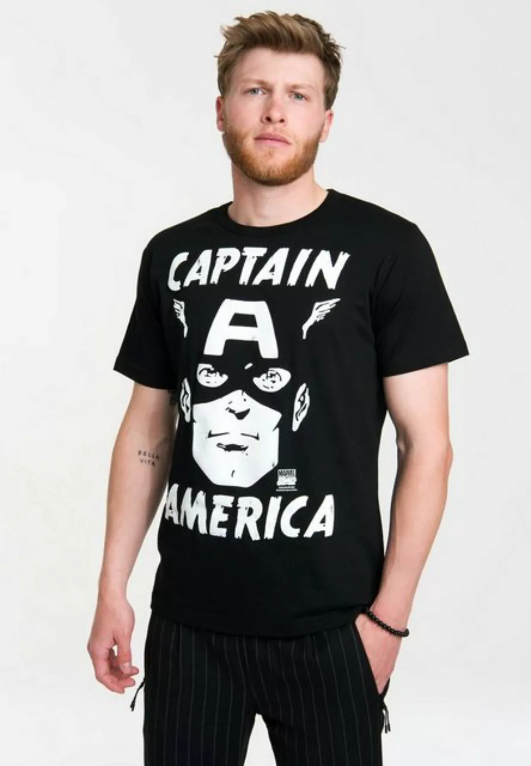 LOGOSHIRT T-Shirt Captain America - Marvel mit coolem Frontprint günstig online kaufen