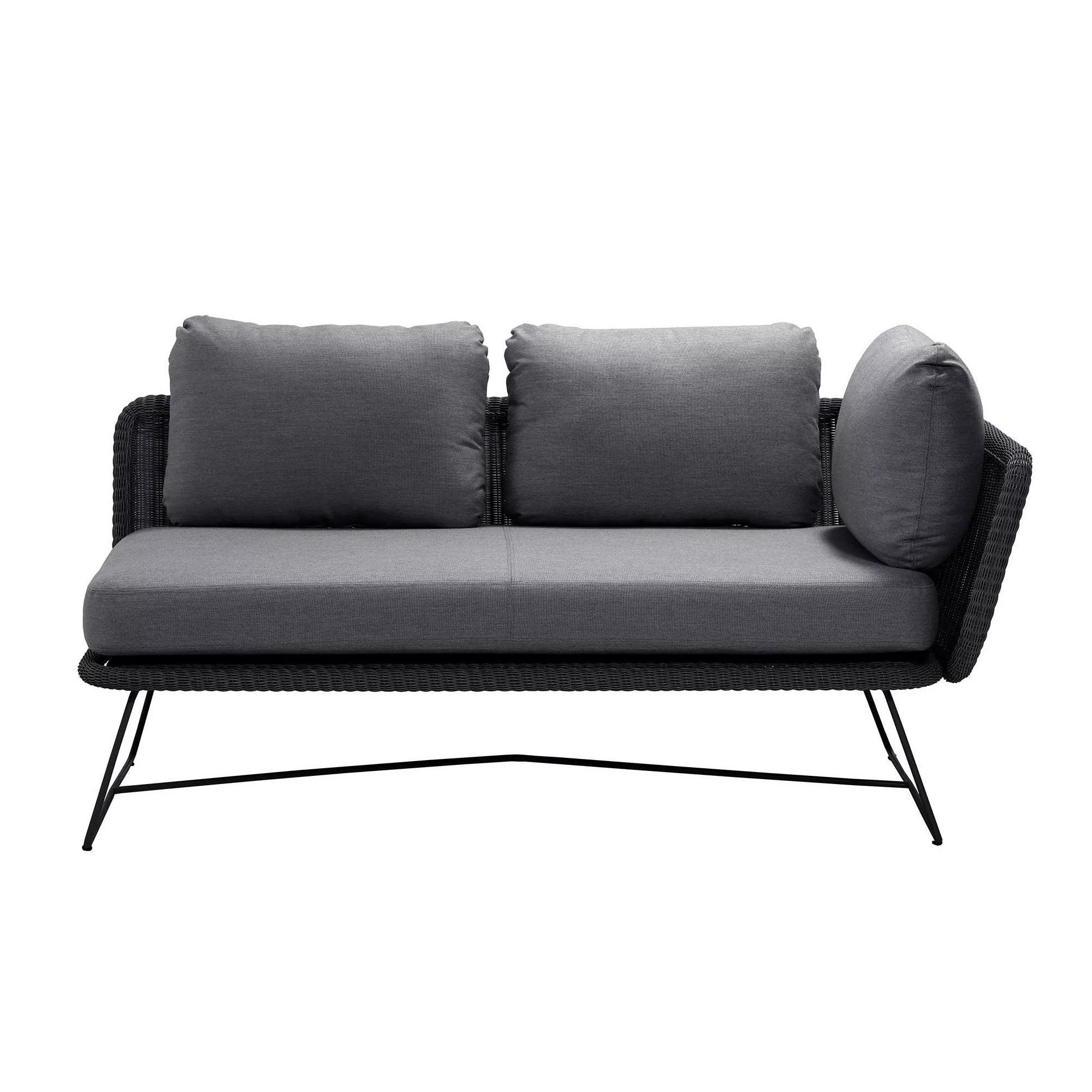 Cane-Line - Horizon Sofa Modul 2-Sitzer links - schwarz/grau/Sitzfläche Can günstig online kaufen