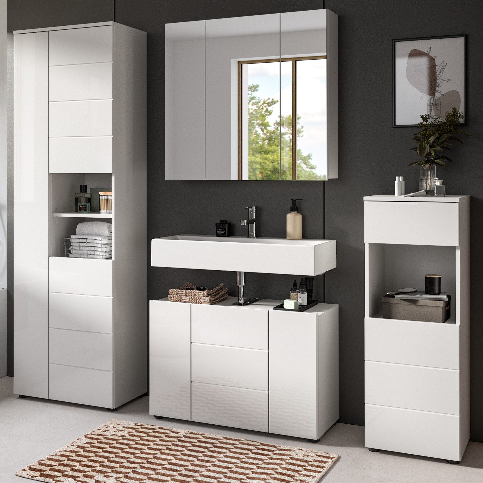 Inn.Furn Badmöbel-Set Larik, (Badezimmer in weiß günstig online kaufen