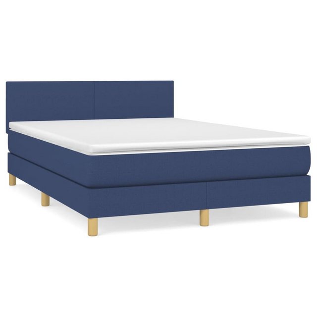 vidaXL Boxspringbett mit Matratze Blau 140x190 cm Stoff1467120 günstig online kaufen