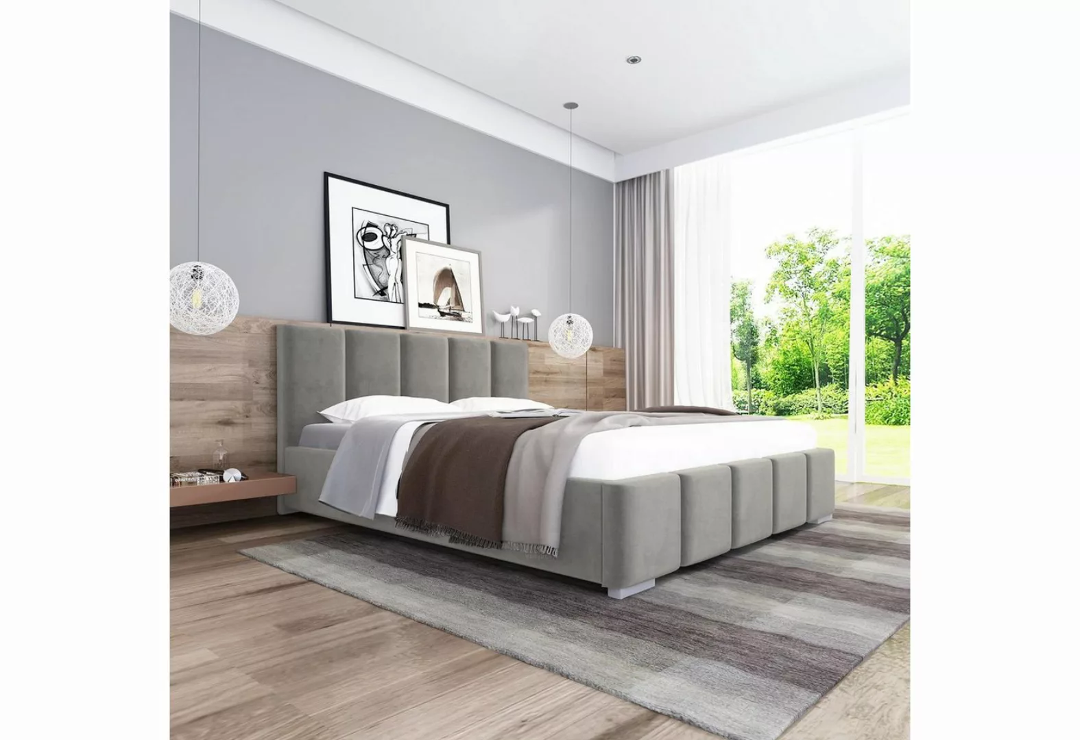 Beautysofa Polsterbett Rocco (gepolsterte Bett mit Kopfteil, 120 x 200 cm D günstig online kaufen
