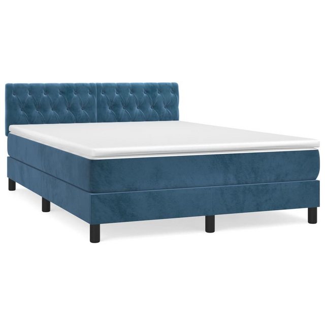 vidaXL Boxspringbett Bett Boxspringbett mit Matratze Samt (140 x 190 cm, Bl günstig online kaufen