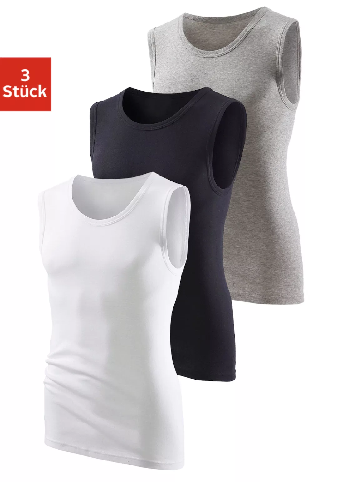 H.I.S Muscleshirt, (3 tlg.), ohne Seitennähte optimale Passform günstig online kaufen