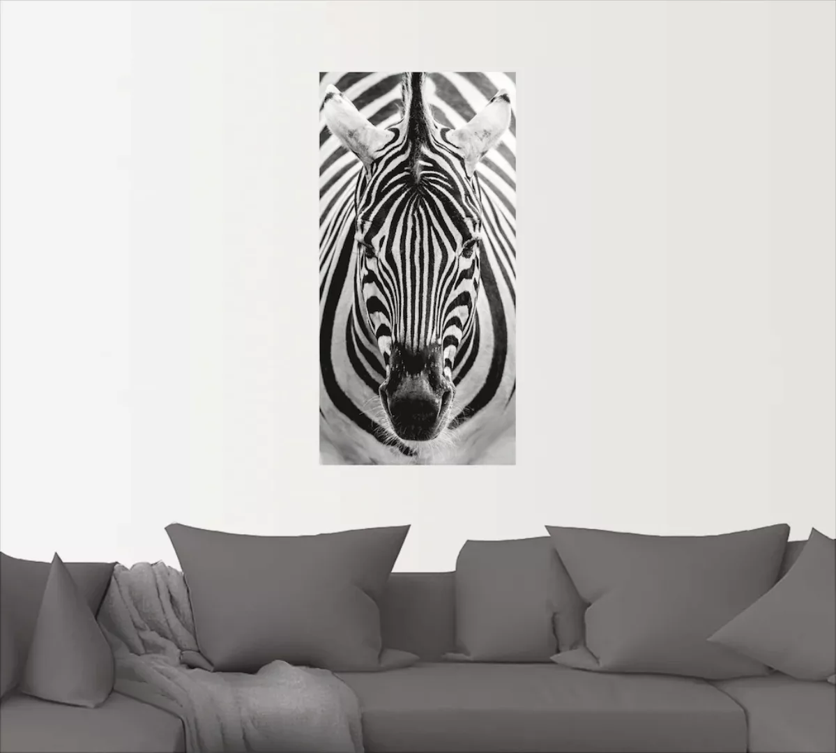 Artland Wandbild "Zebra", Wildtiere, (1 St.), als Leinwandbild, Poster, Wan günstig online kaufen