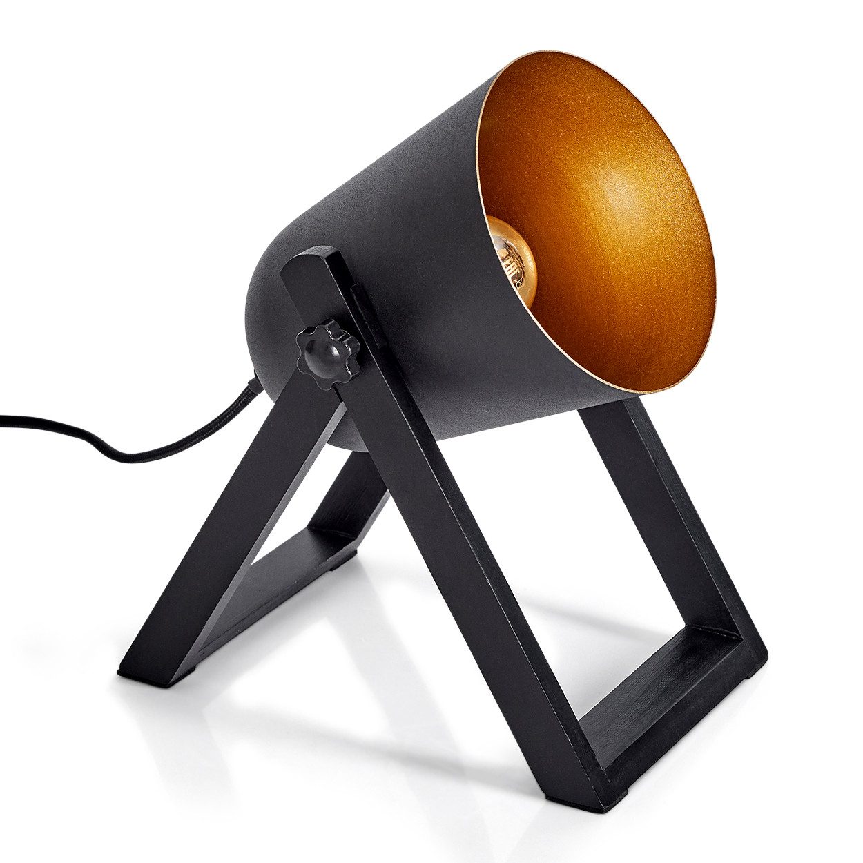 hofstein Tischleuchte »Montasola« Nachttischlampe aus Holz/Metall, günstig online kaufen