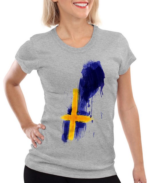 style3 T-Shirt Flagge Schweden Fußball Sport Sweden WM EM Fahne günstig online kaufen