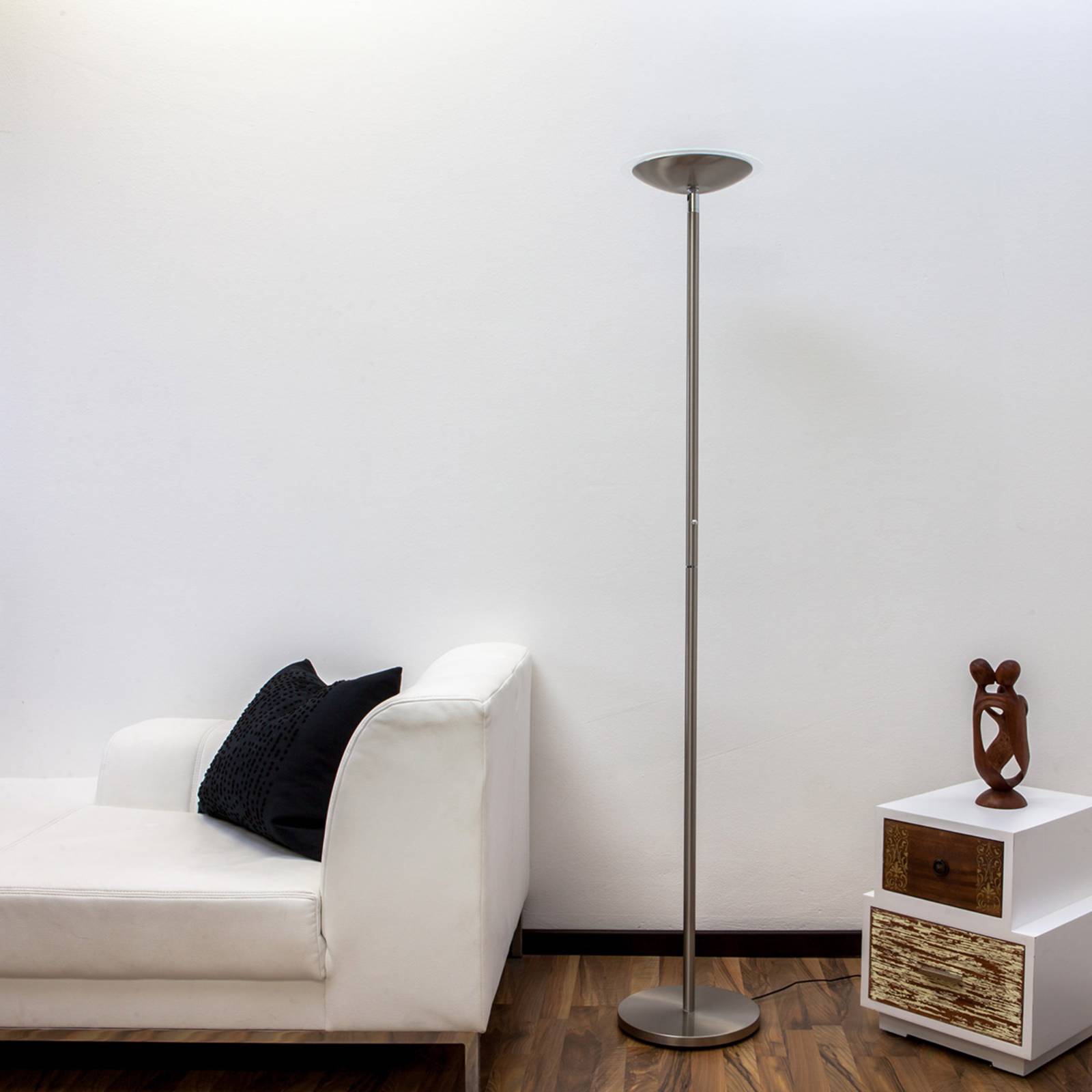 Malea - LED-Deckenfluter, nickel matt günstig online kaufen