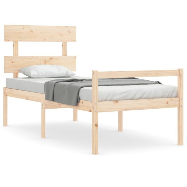 vidaXL Bett, Seniorenbett mit Kopfteil 90x200 cm Massivholz günstig online kaufen