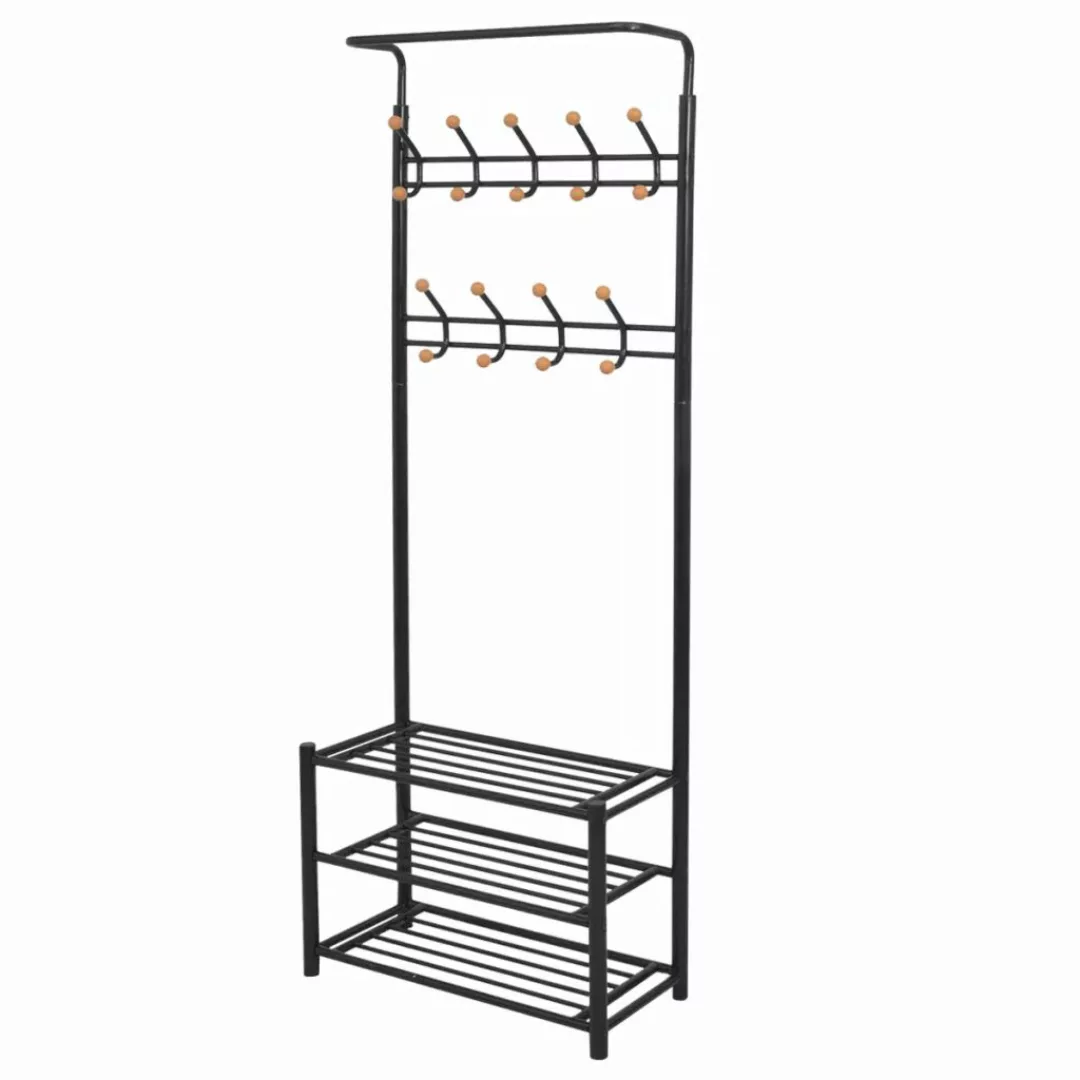 Garderobe Mit Schuhablage 68×32×182,5 Cm Schwarz günstig online kaufen