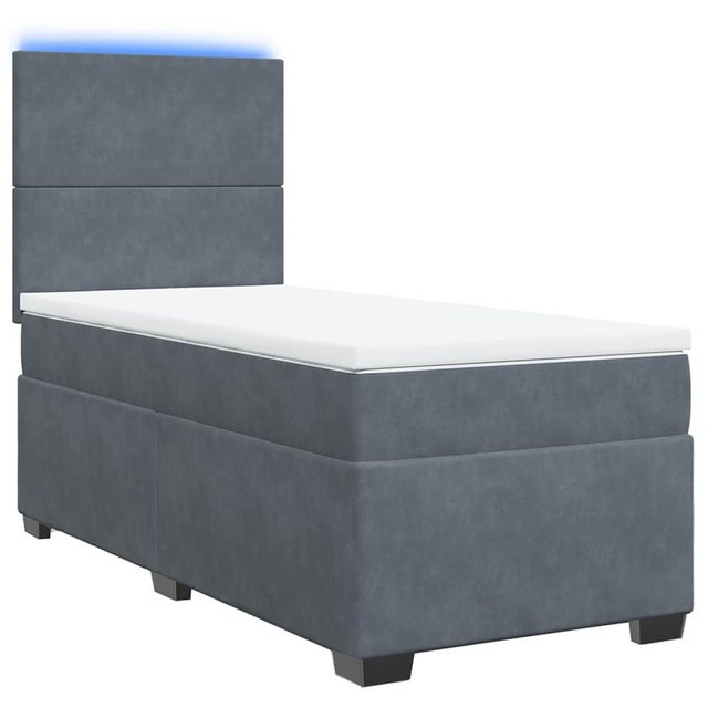 vidaXL Bett Boxspringbett mit Matratze Dunkelgrau 80x200 cm Samt günstig online kaufen