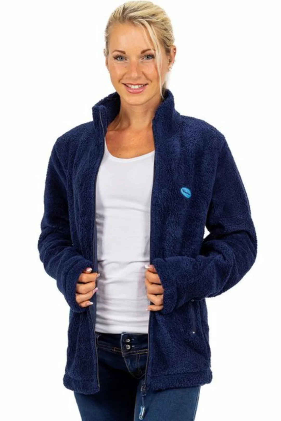 Reichstadt Fleecejacke Kuschelige Flauschige Jacke 22RSW002 Navy M mit Steh günstig online kaufen