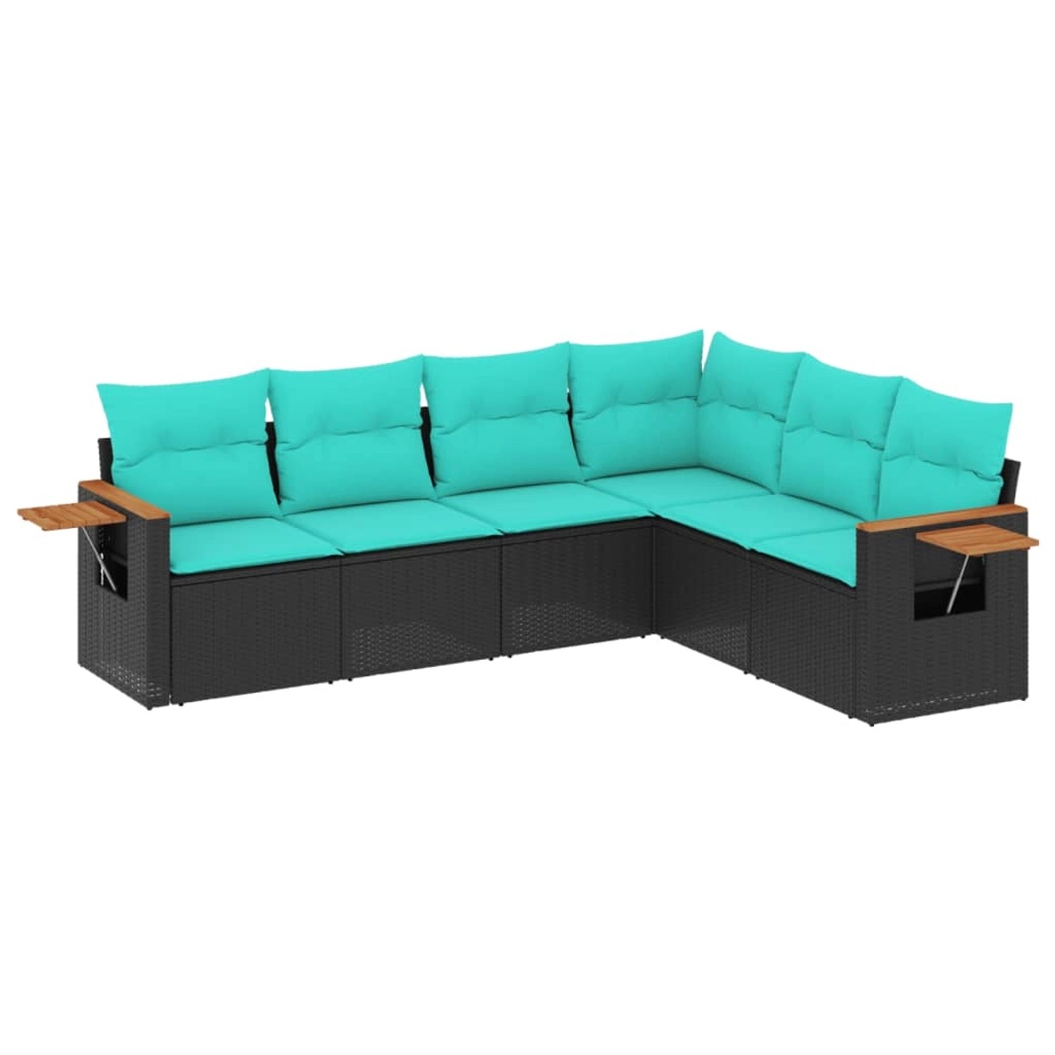 vidaXL 6-Tlg Garten-Sofagarnitur mit Kissen Schwarz Poly Rattan 3226841 günstig online kaufen