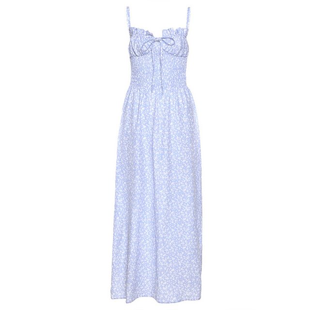 BlauWave Dirndl Rückenfreies, schlankmachendes Kleid mit Halter (1-tlg) Wom günstig online kaufen