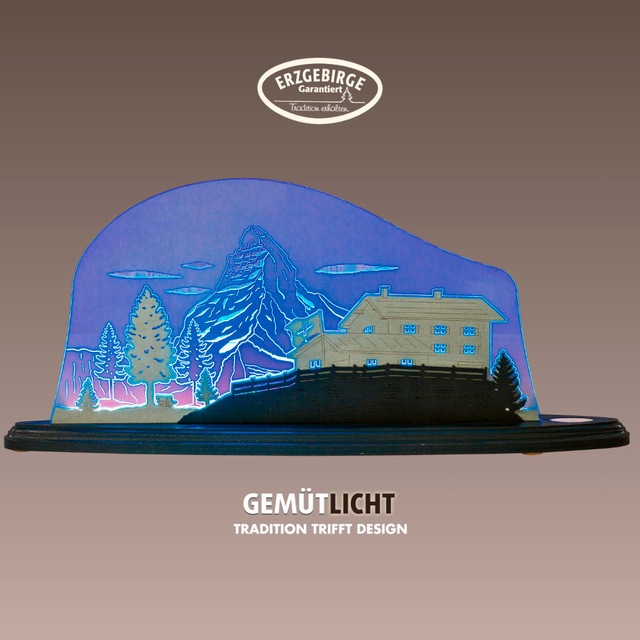 Weigla LED Dekolicht »Matterhorn, Holz & Acrylglas, BLAU-GRAU-WEIẞ«, Leucht günstig online kaufen