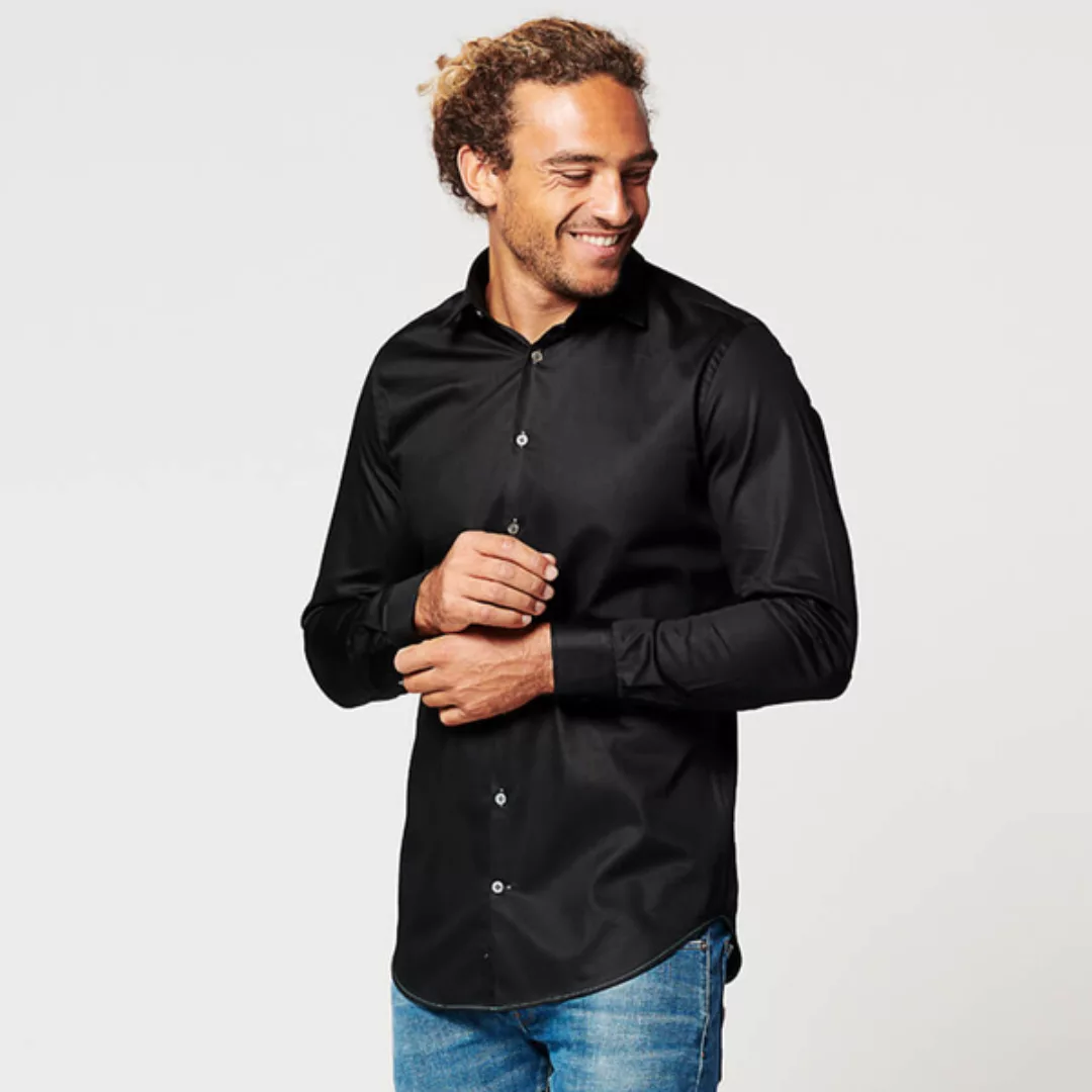 Nachhaltige Langarm Herren Hemd Circular Black günstig online kaufen