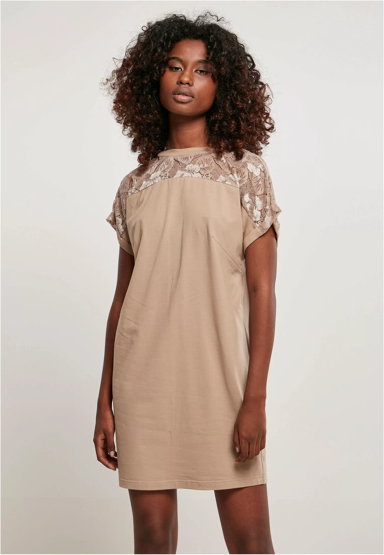 URBAN CLASSICS Shirtkleid Urban Classics Damen Ladies Lace Tee Dress (1-tlg günstig online kaufen