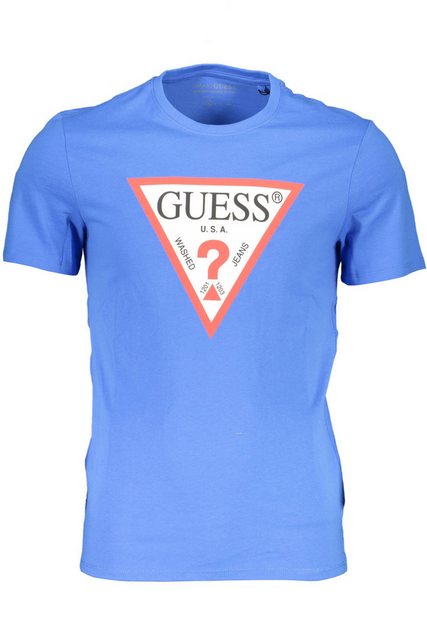 GUESS JEANS T-Shirt Stylisches Blaues Herren-T-Shirt mit Druck und günstig online kaufen