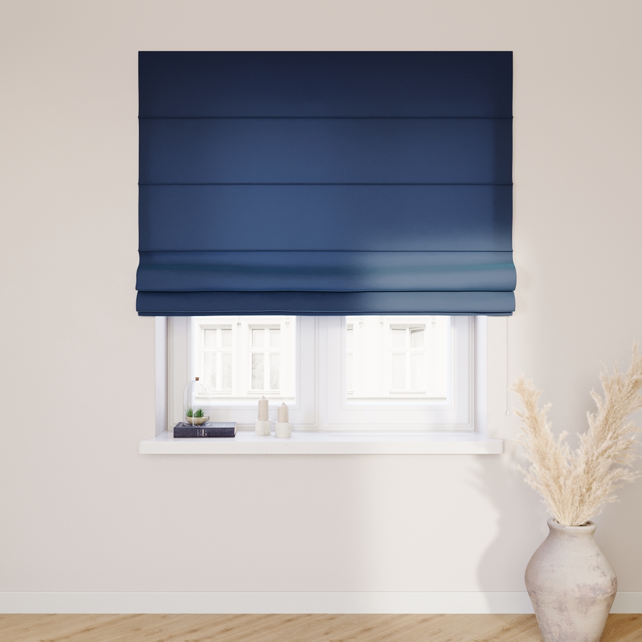 Dekoria Raffrollo Capri, dunkelblau, 120 x 150 cm günstig online kaufen