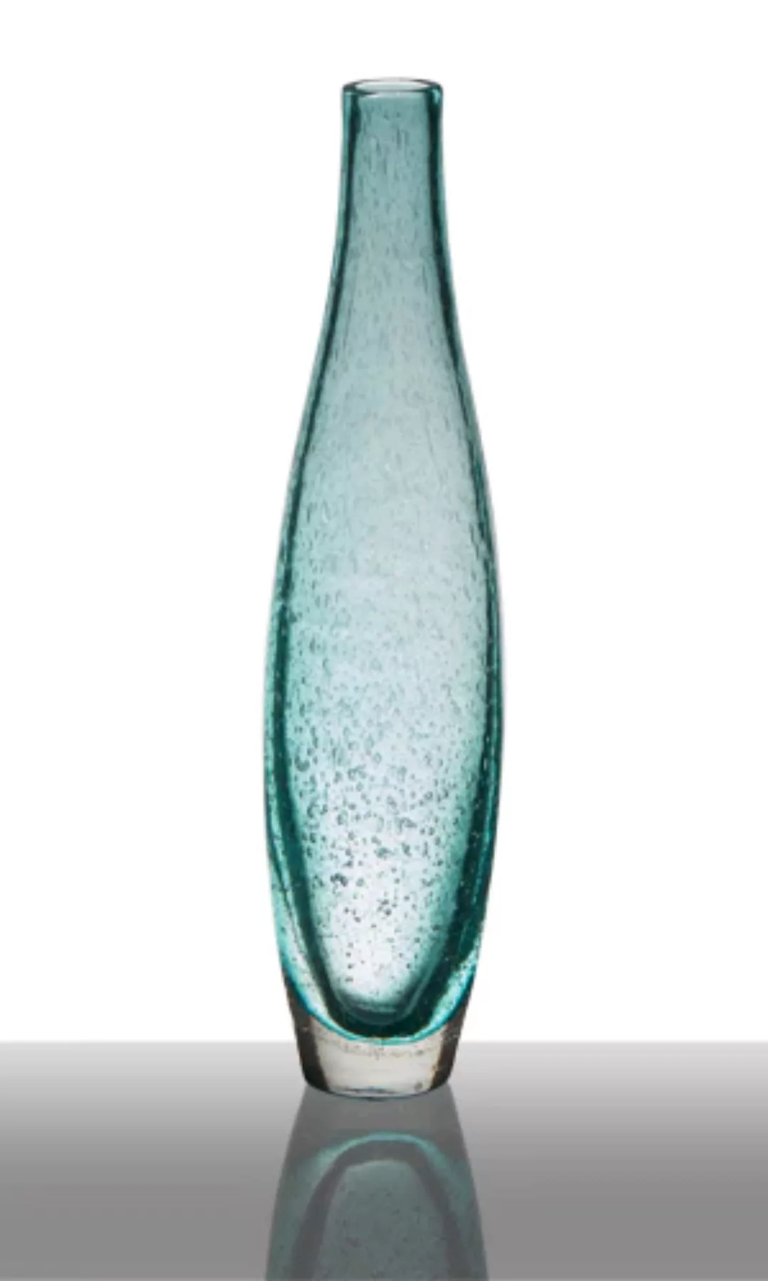 Glasvase Flaschenvase Dekovase Blütenvase Belly Aquablau 30 cm günstig online kaufen