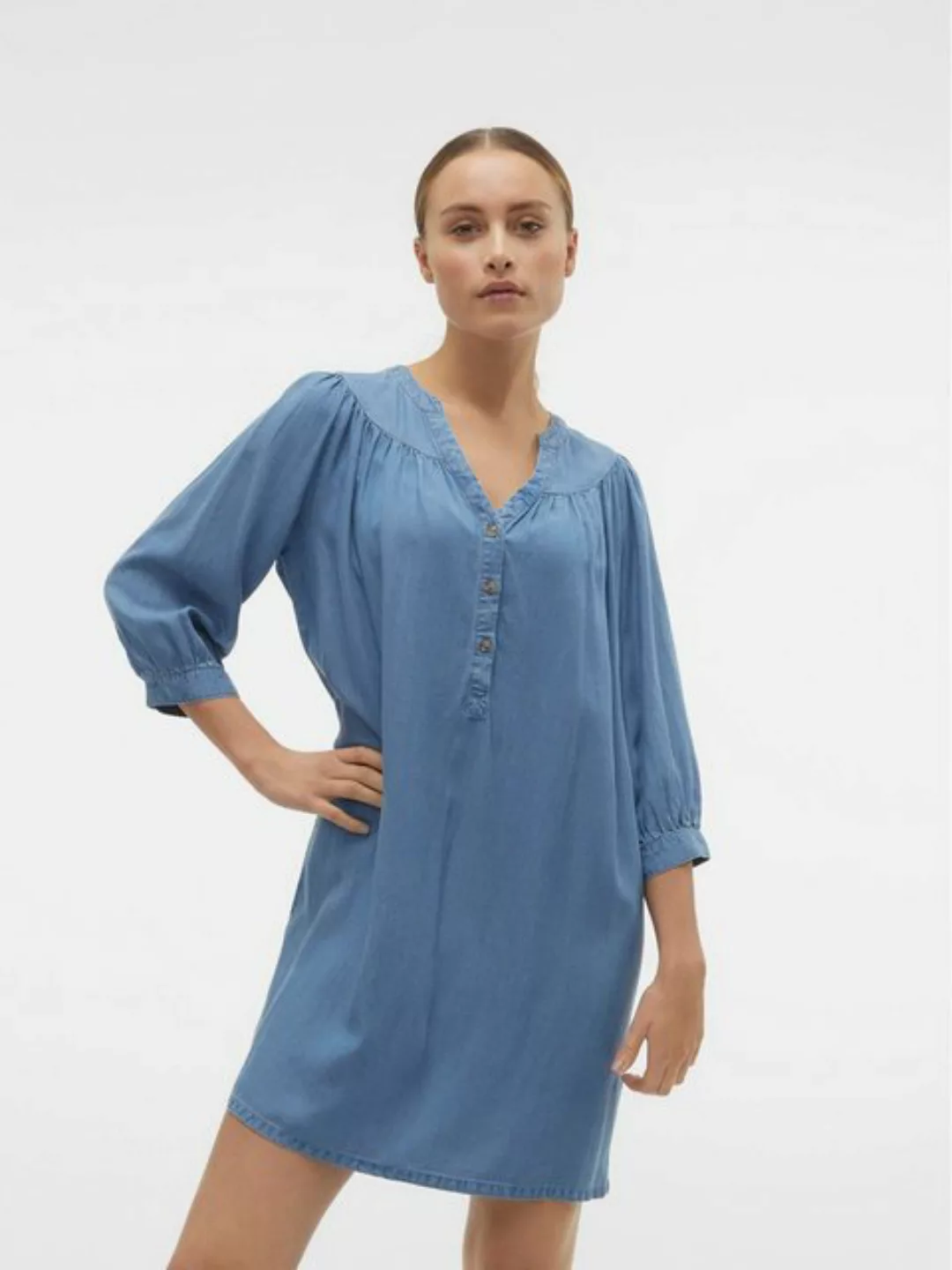 Vero Moda Minikleid VMBREE 3/4 LOOSE TUNIC GA im Denim Look günstig online kaufen