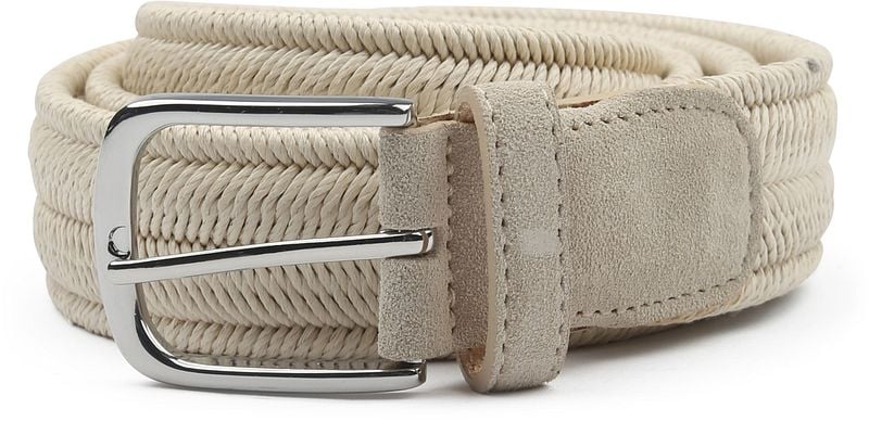 Profuomo Waxed Geflochtener Gürtel Ecru - Größe 95 günstig online kaufen