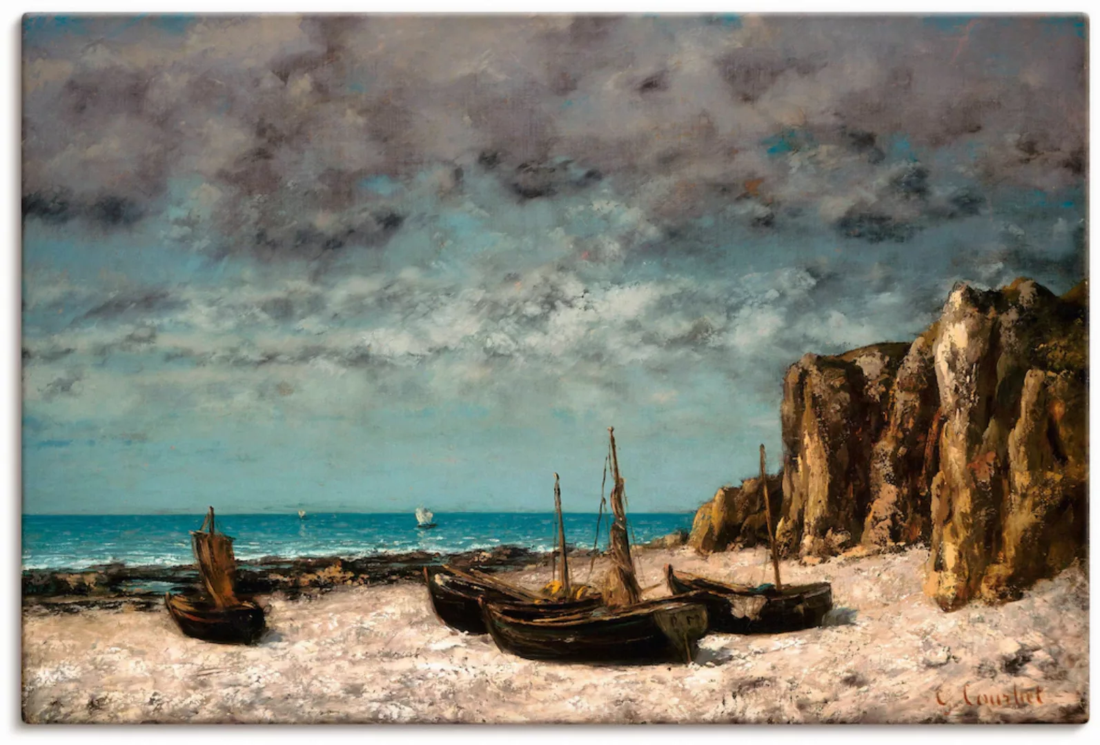 Artland Wandbild "Boote am Strand von Etretat. Um 1872/75", Bilder von Boot günstig online kaufen