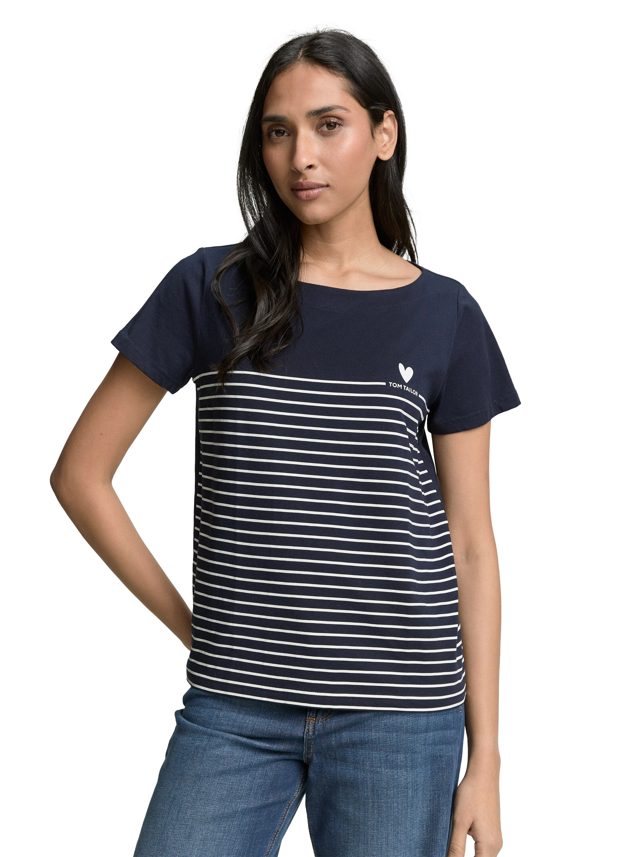 TOM TAILOR Print-Shirt, (2 tlg.), mit Streifen- und Logoprint günstig online kaufen