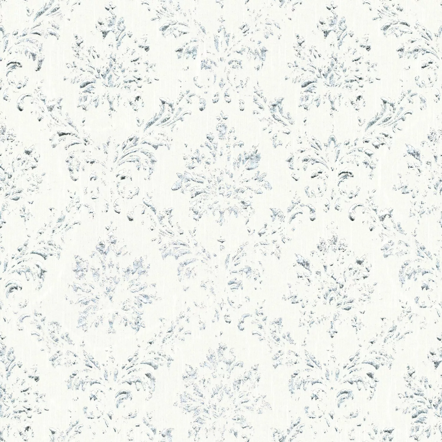 Bricoflor Silber Glitzer Tapete Textil Vliestapete mit Metallic Ornament in günstig online kaufen