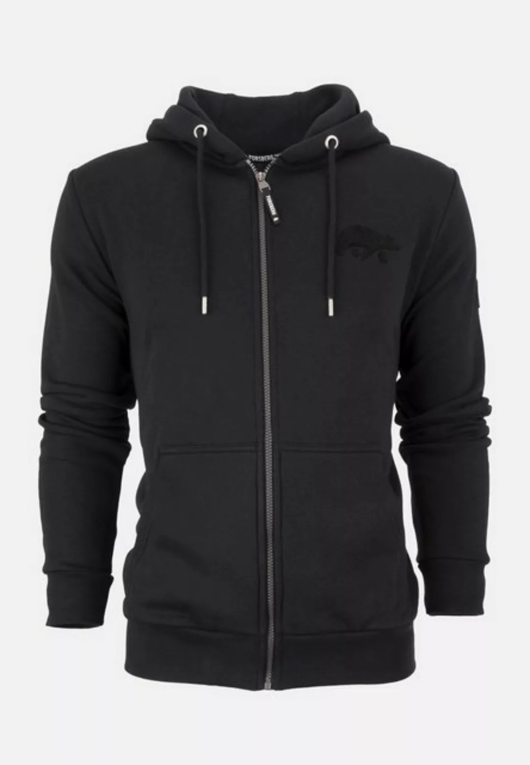 FORSBERG T-Shirt Zip-Hoodie mit Frottee Logo günstig online kaufen