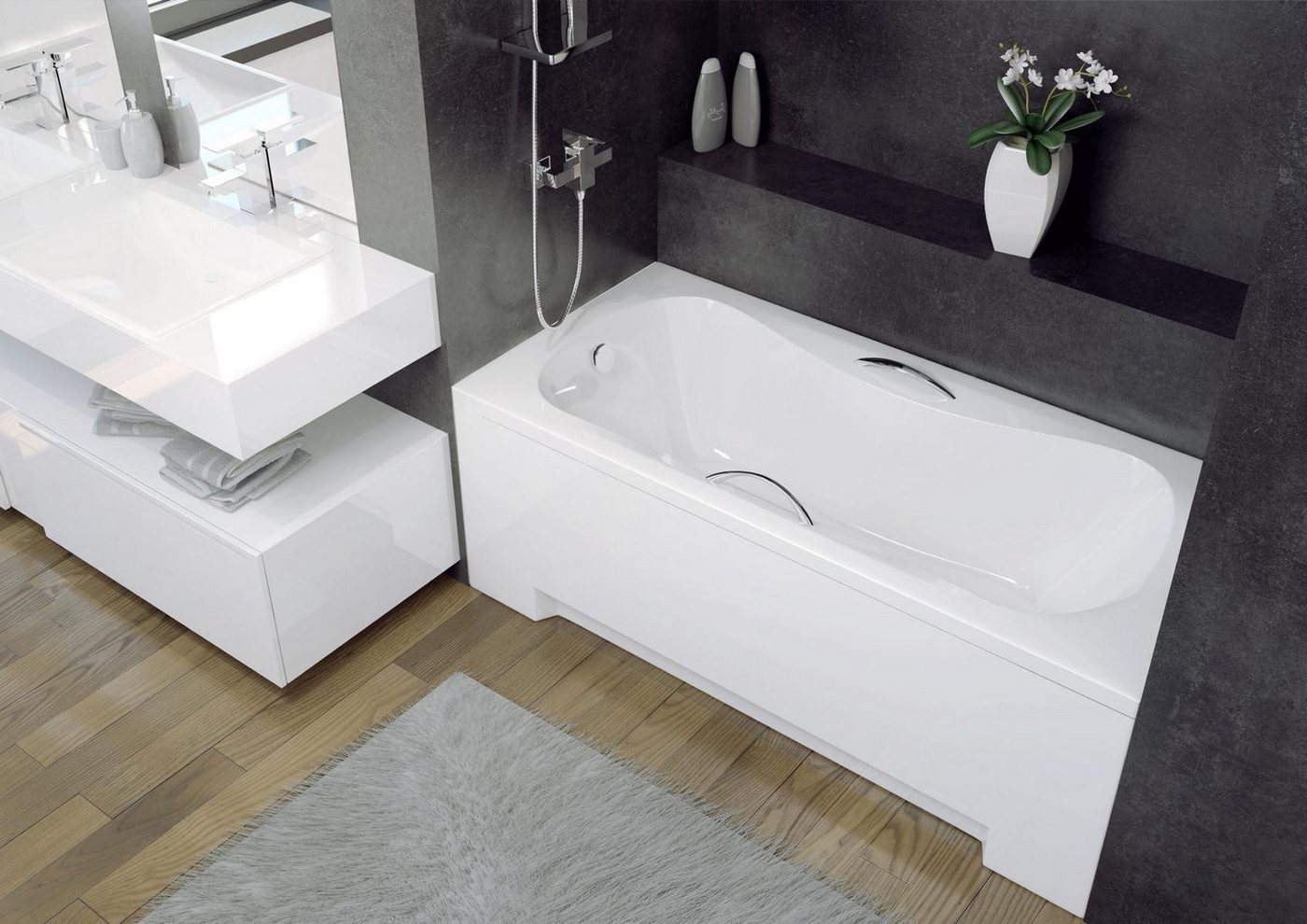 Xlmoebel Sofa Moderne Eckbadewanne aus Acryl in weißem Design - Neuheit, He günstig online kaufen