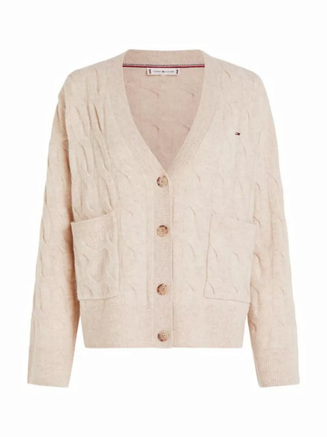 Tommy Hilfiger Strickjacke SOFT WOOL CABLE CARDIGAN mit Zopfmuster, Premium günstig online kaufen