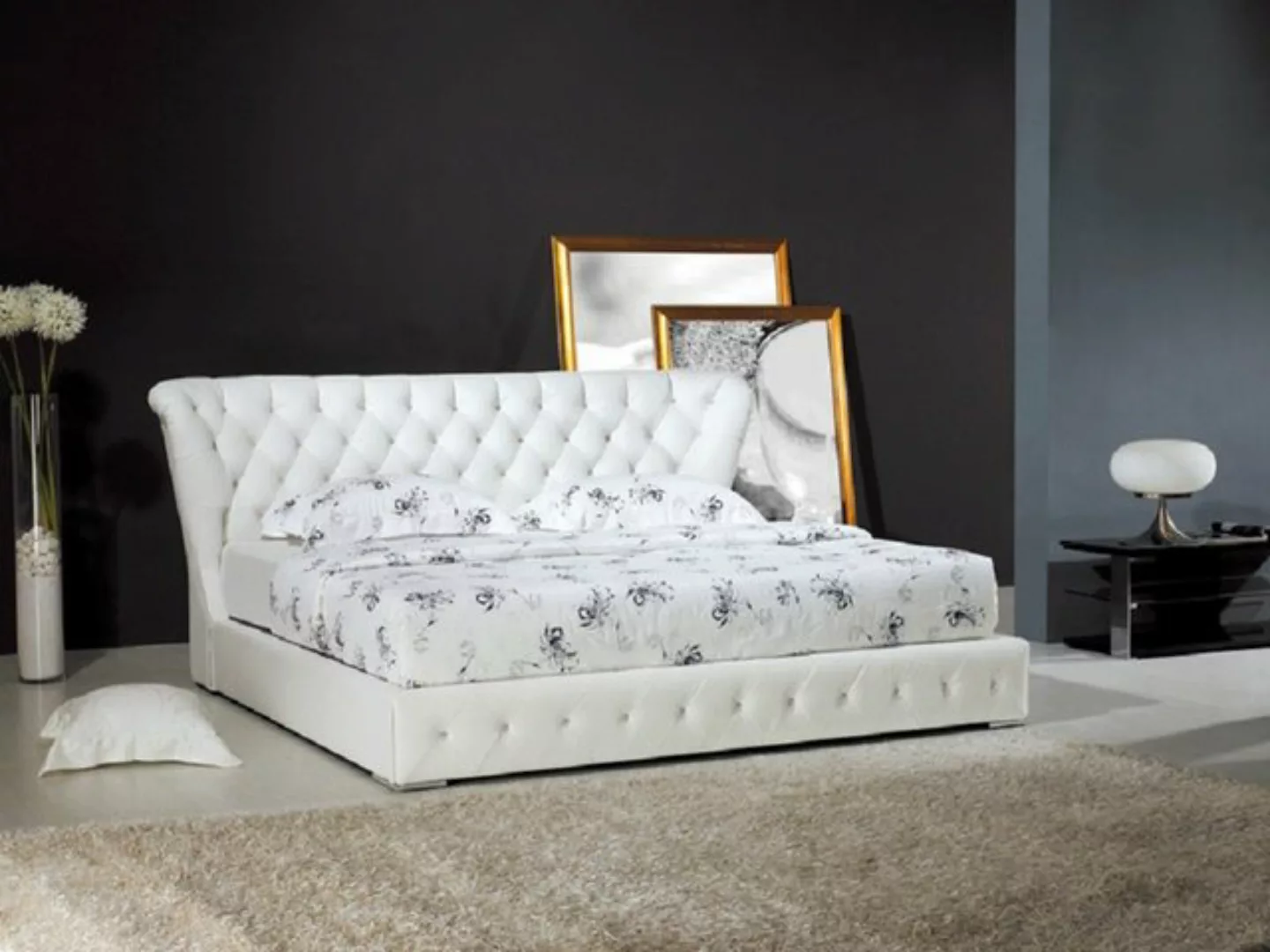 JVmoebel Bett Designer Bett Chesterfield Leder Hotel Betten Doppel Schlaf Z günstig online kaufen