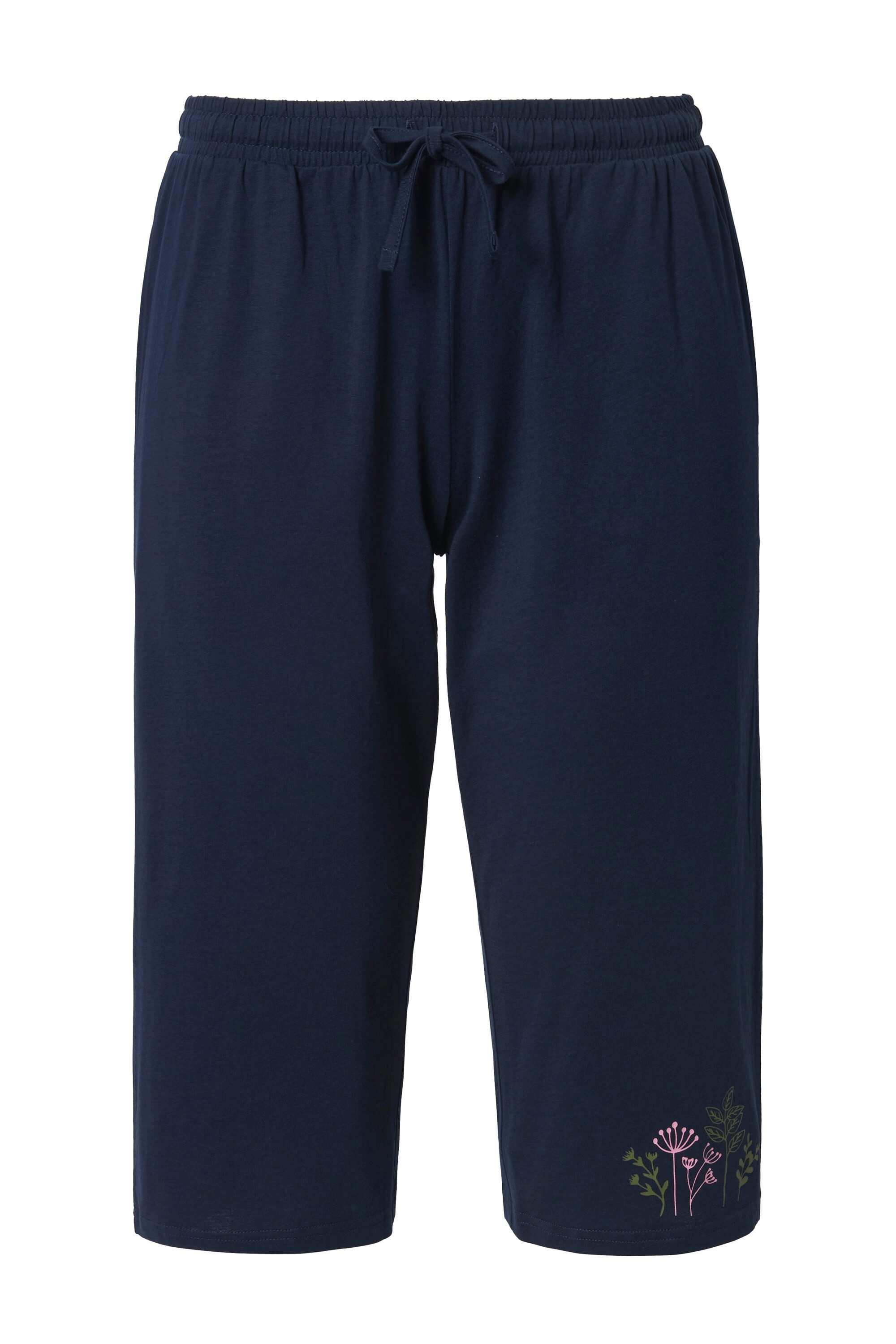 Ulla Popken Pyjamahose Schlafanzug-Shorts Blüten weites günstig online kaufen