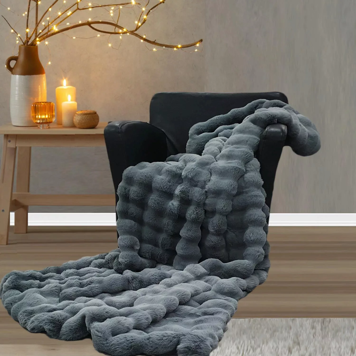 Wohndecke Felldecke Cosy Anthrazit Star Home Fellimitat 150x200 günstig online kaufen