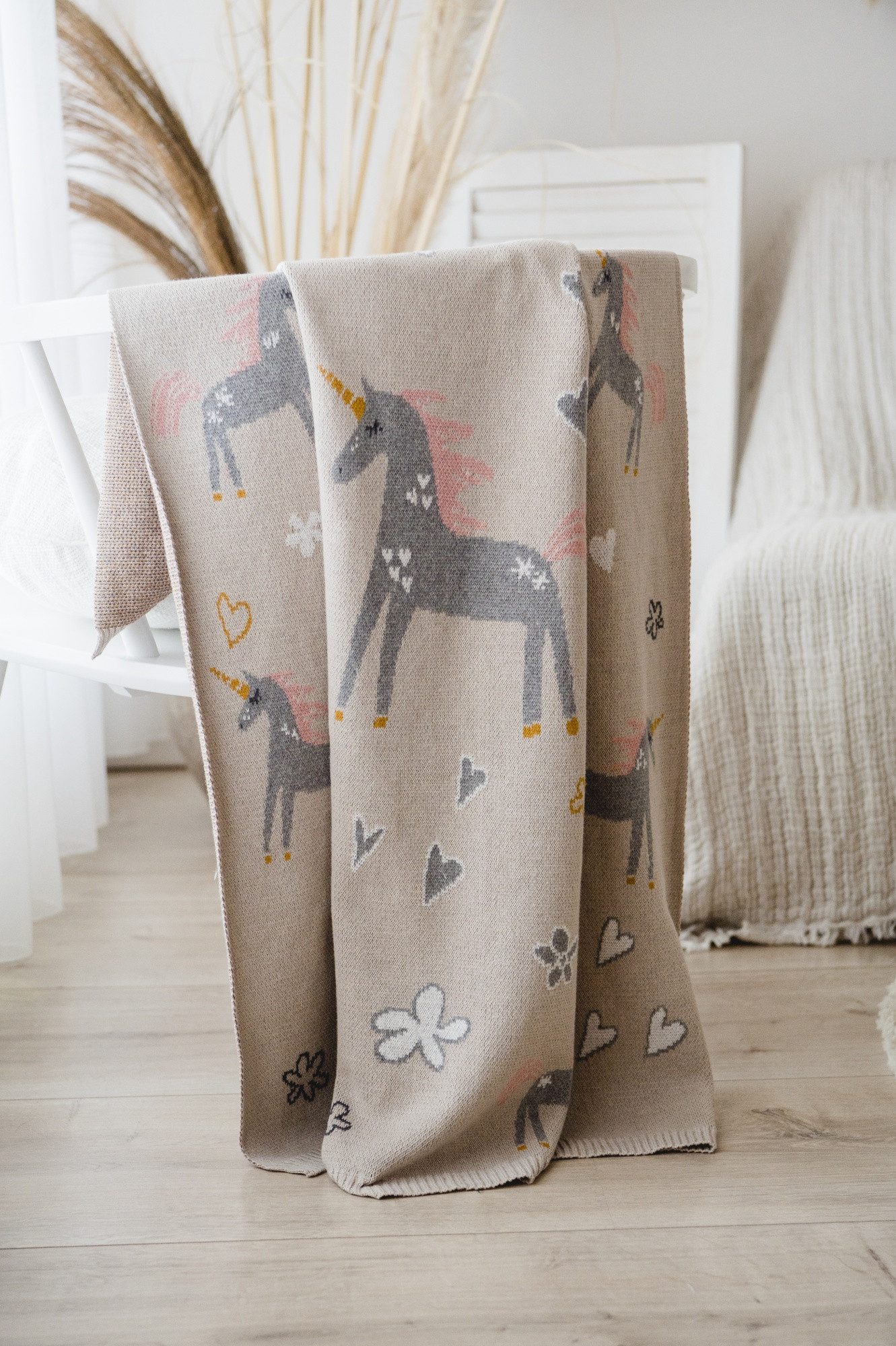Babydecke Unicorn Babydecke Strick, Fb. natural günstig online kaufen
