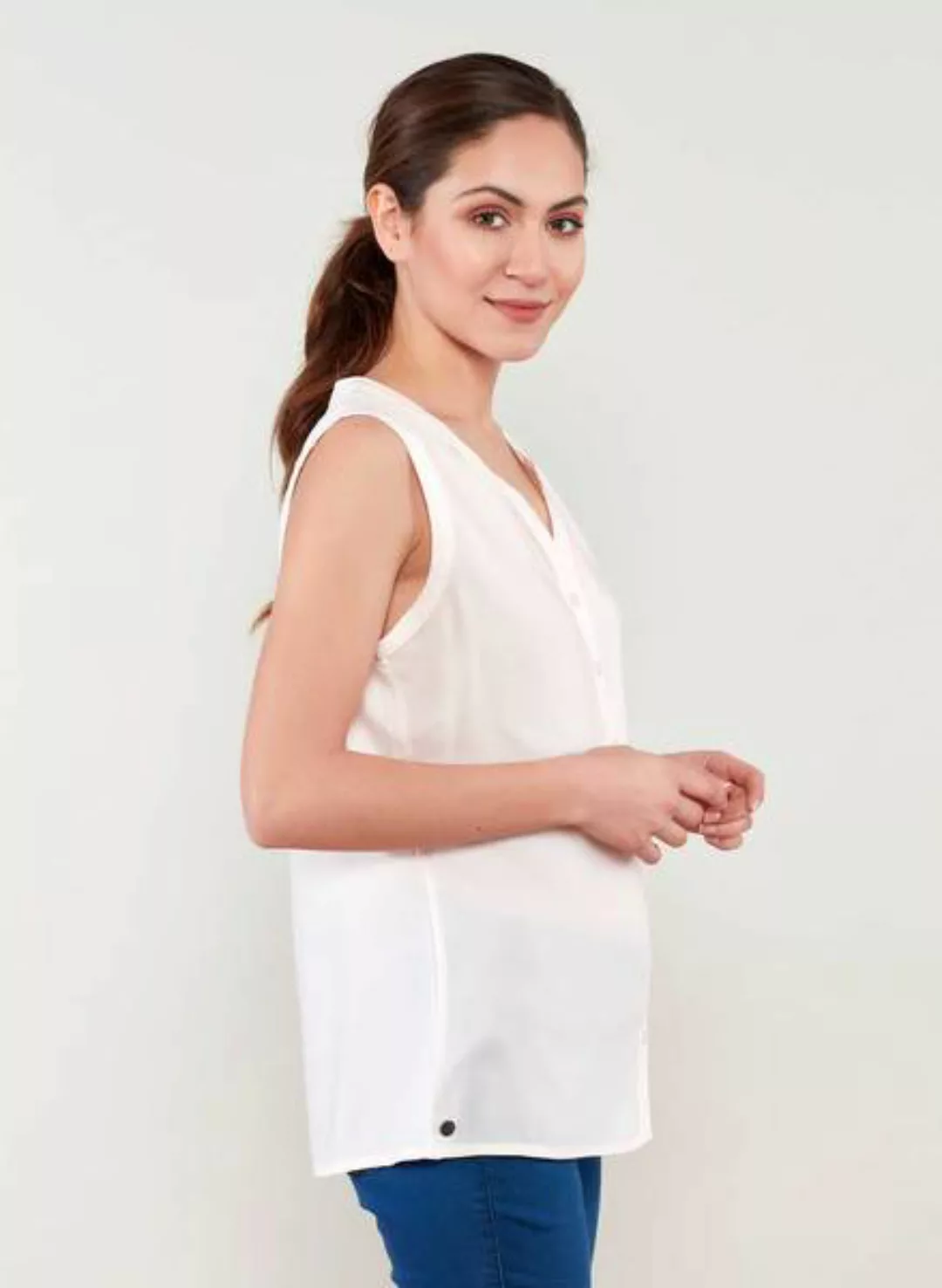 Leichte Bluse Aus Tencel® Mit Durchgehender Knopfleiste günstig online kaufen