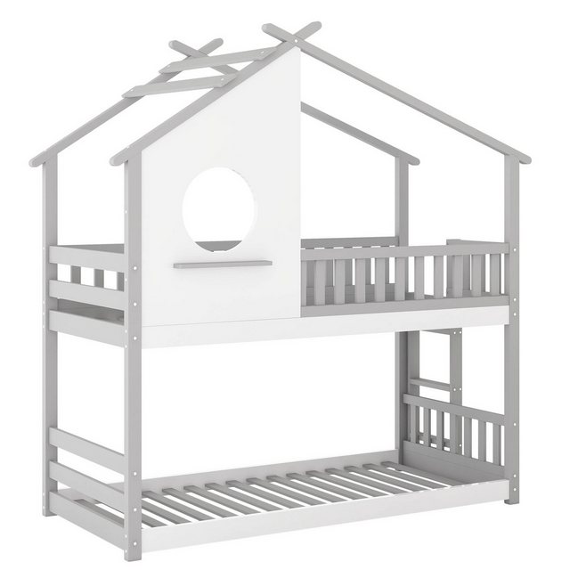 i@home Etagenbett mit rechtwinkliger Leiter, Hausbett, Kinderbett, (1-Set), günstig online kaufen