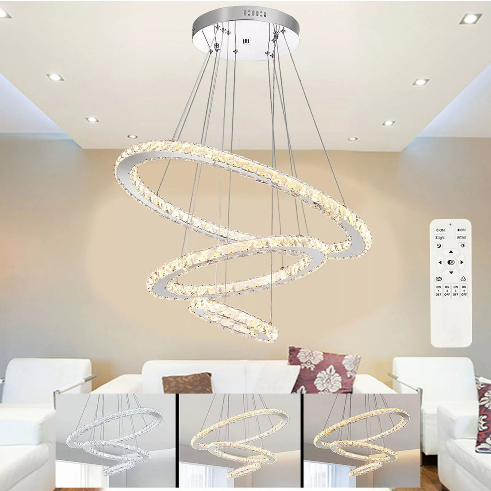 oyajia Deckenleuchte LED Kristall Deckenlampe Dimmbare, günstig online kaufen