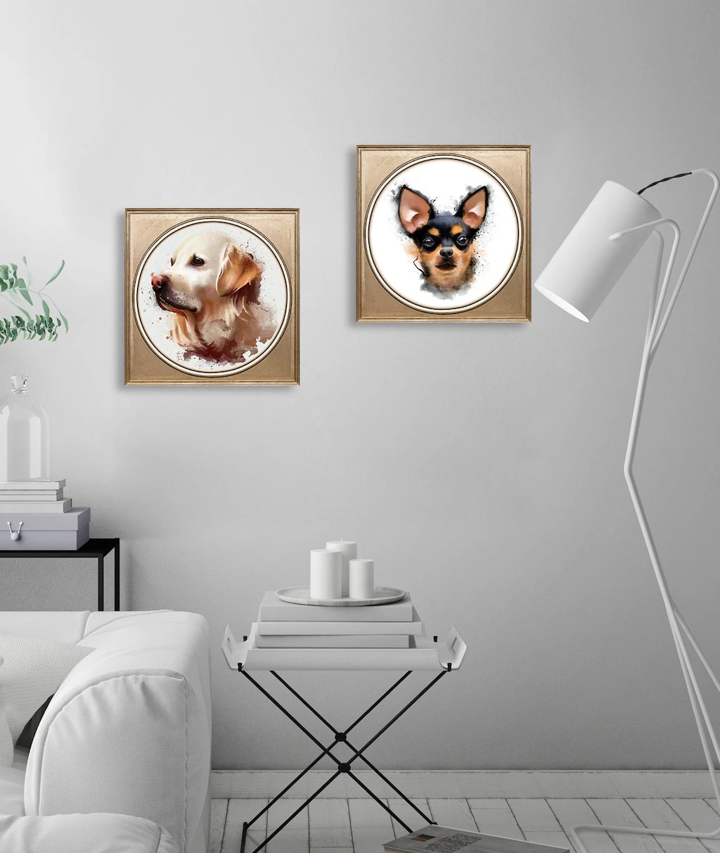 queence Acrylglasbild "Chihuahua", Kunst-Gemälde-Tiere-Hund-Hunde-Hundebild günstig online kaufen