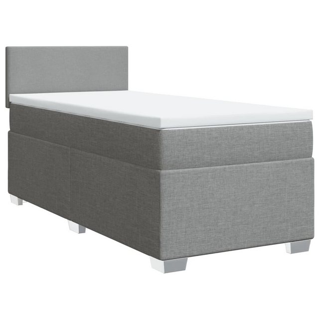 vidaXL Bett Boxspringbett mit Matratze Hellgrau 80x200 cm Stoff günstig online kaufen