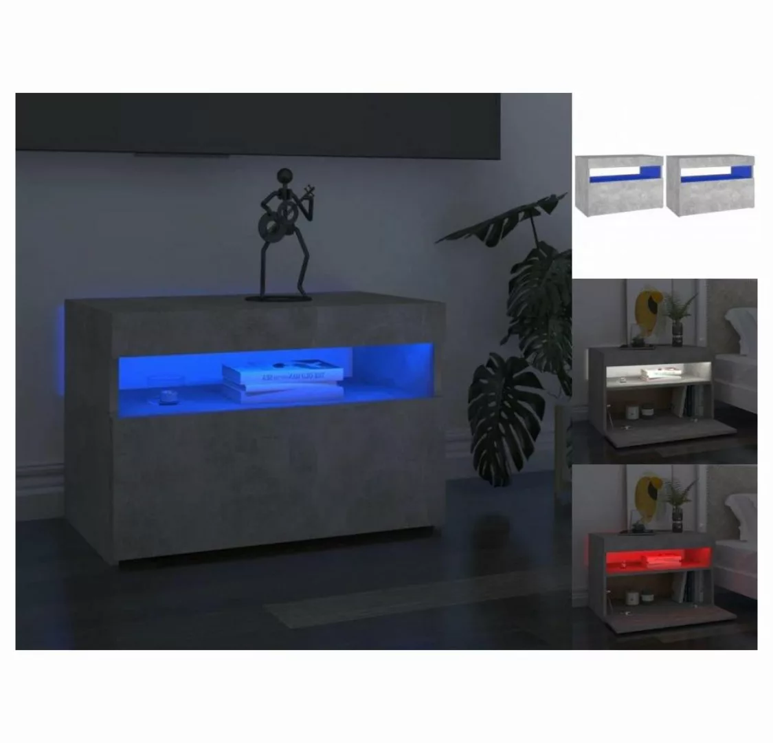 vidaXL TV-Schrank TV-Schränke mit LED-Leuchten 2 Stk Betongrau 60x35x40cm L günstig online kaufen