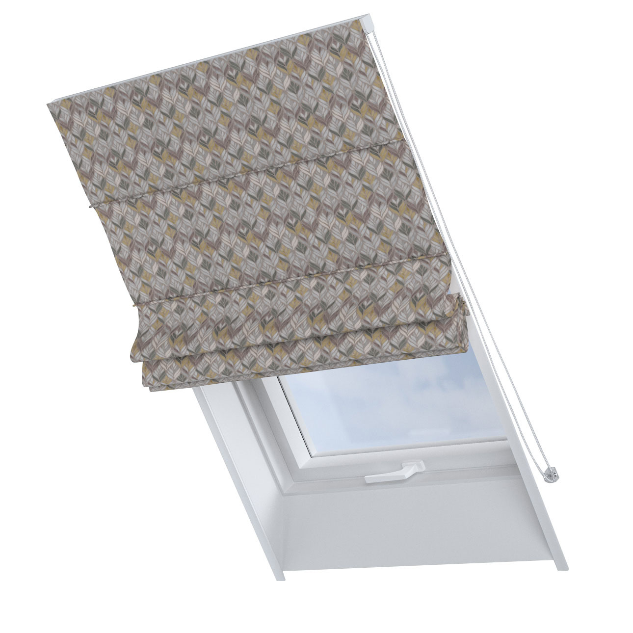 Dekoria Dachfenster-Raffrollo Rimini, grau-braun, 50 x 60 cm günstig online kaufen