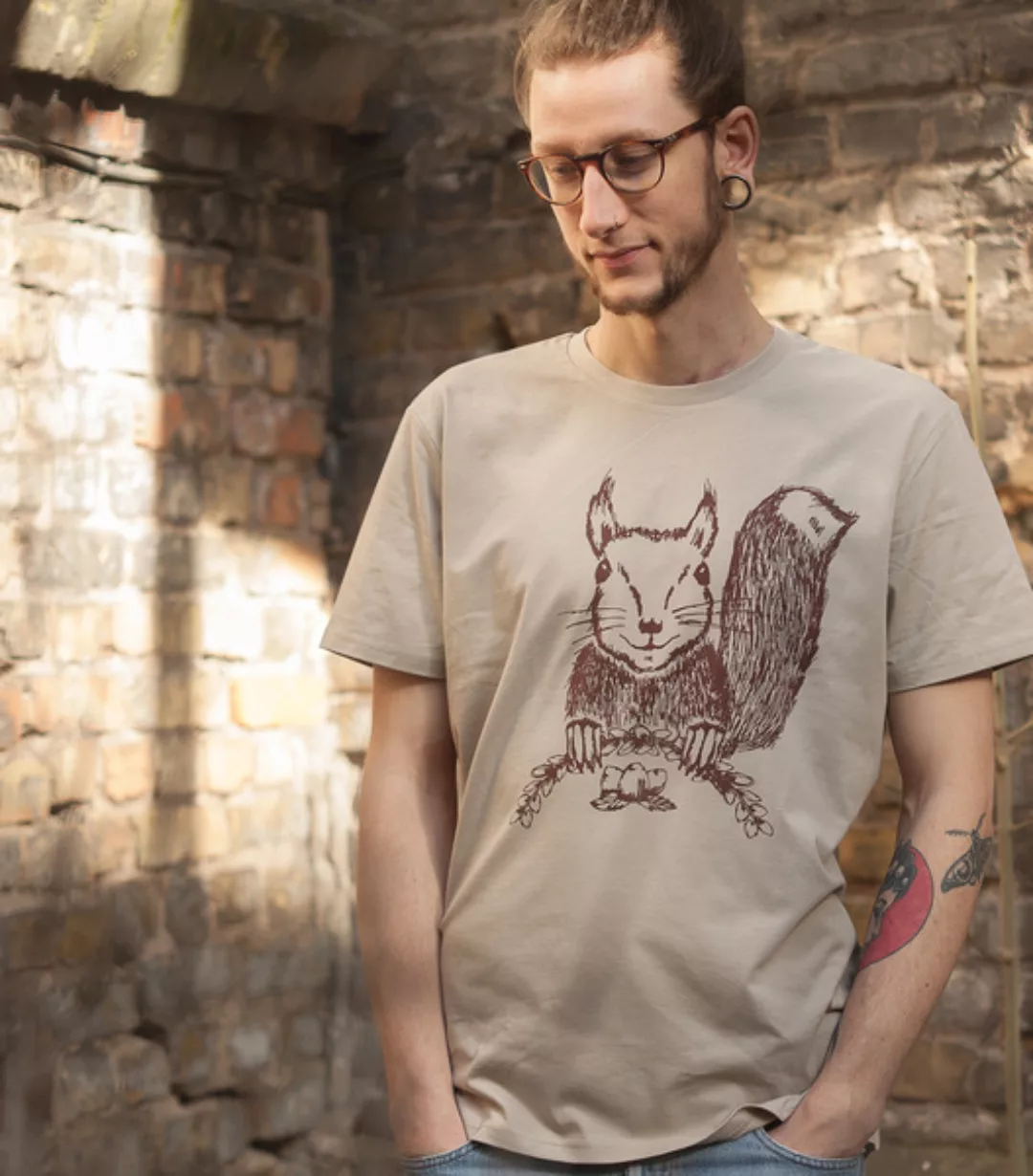 Ella Eichhorn / Squirrel - Fair Wear Männer T-shirt - Sandbrown günstig online kaufen