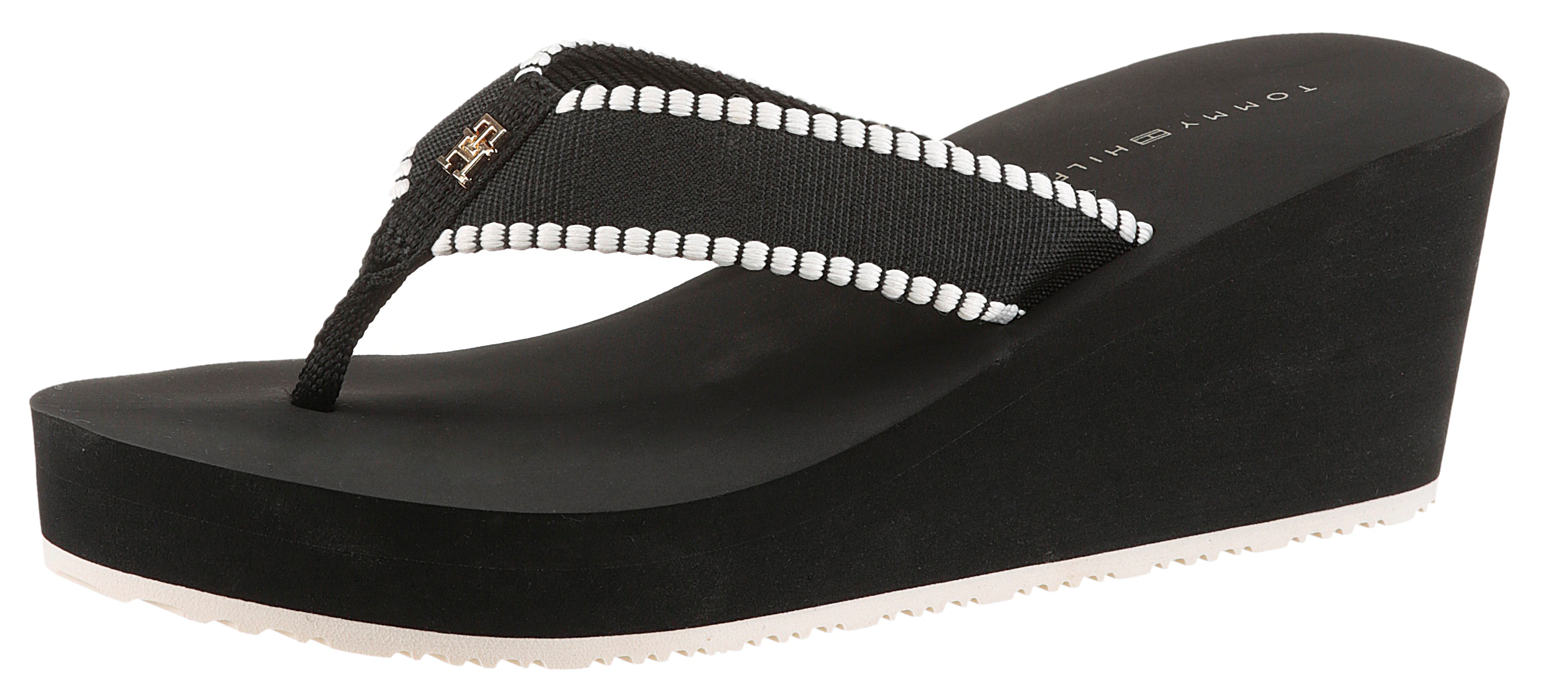 Tommy Hilfiger Dianette "WEDGE BEACH SANDAL", Keilabsatz, Zehentrenner, Som günstig online kaufen