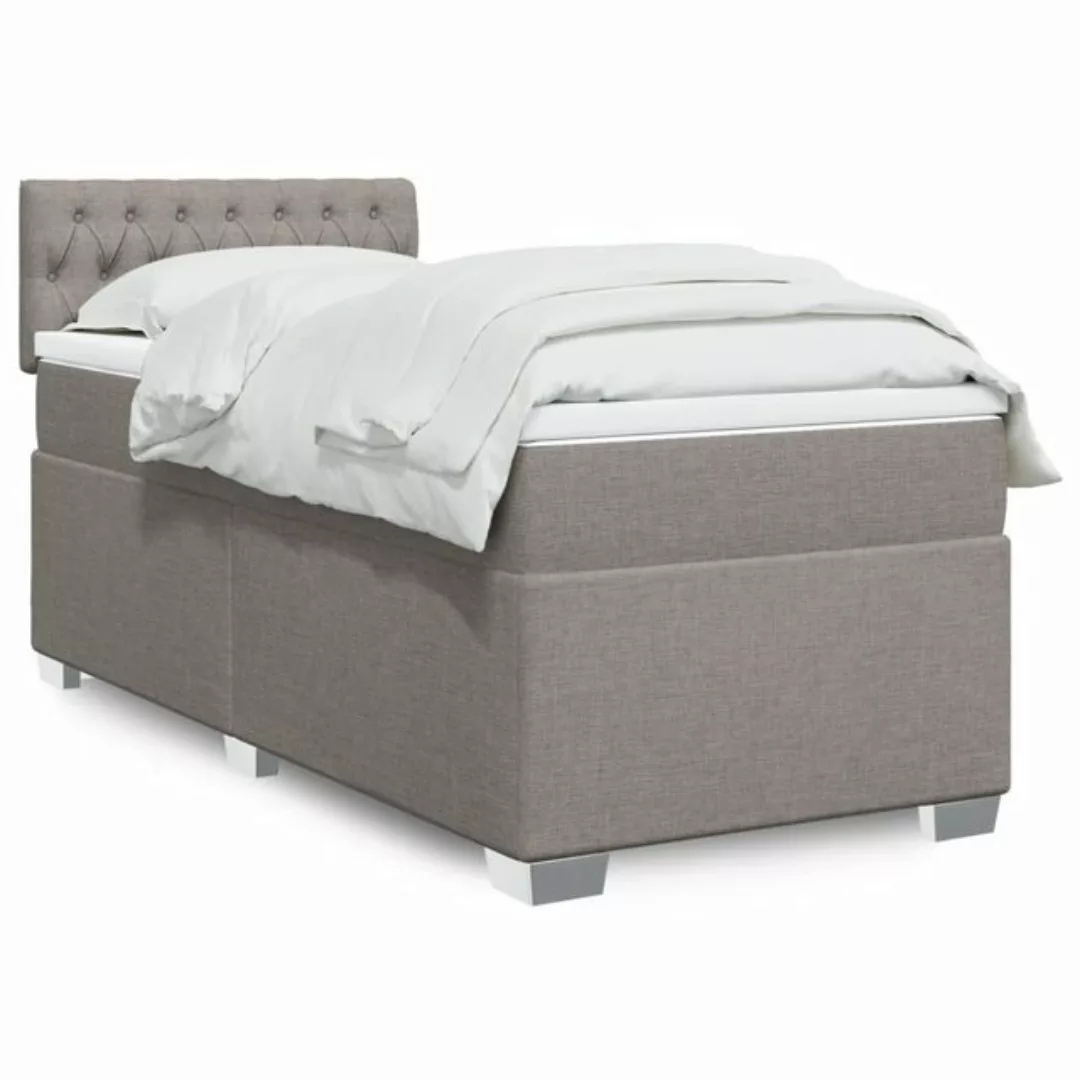 furnicato Bettgestell Boxspringbett mit Matratze Taupe 90x190 cm Stoff günstig online kaufen