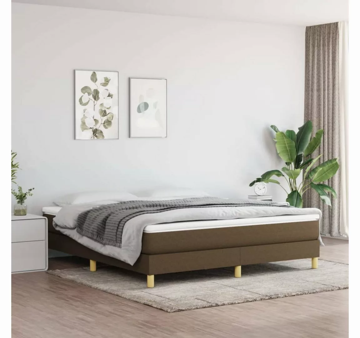 furnicato Bett Boxspringbett mit Matratze Dunkelbraun 180x200 cm Stoff günstig online kaufen