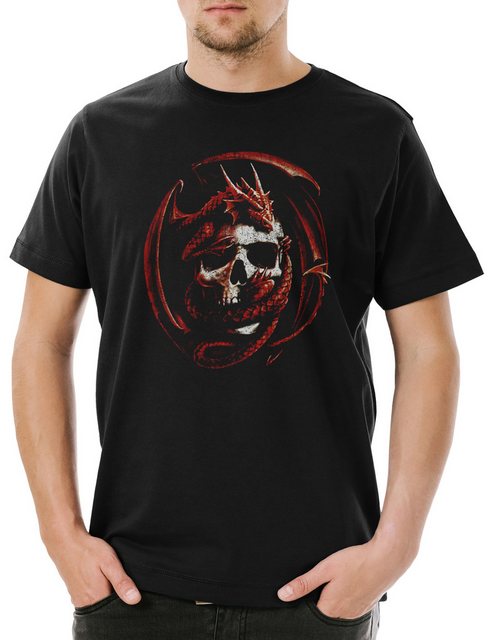 Urban Backwoods Print-Shirt Skull & Dragon Herren T-Shirt Fantasy Drache La günstig online kaufen