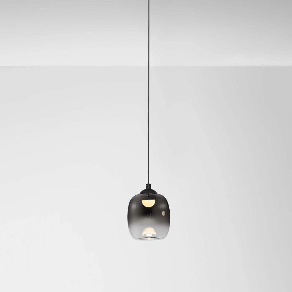 LED Pendelleuchte Kita in Schwarz-transparent und Schwarz 6W 457lm 100mm günstig online kaufen